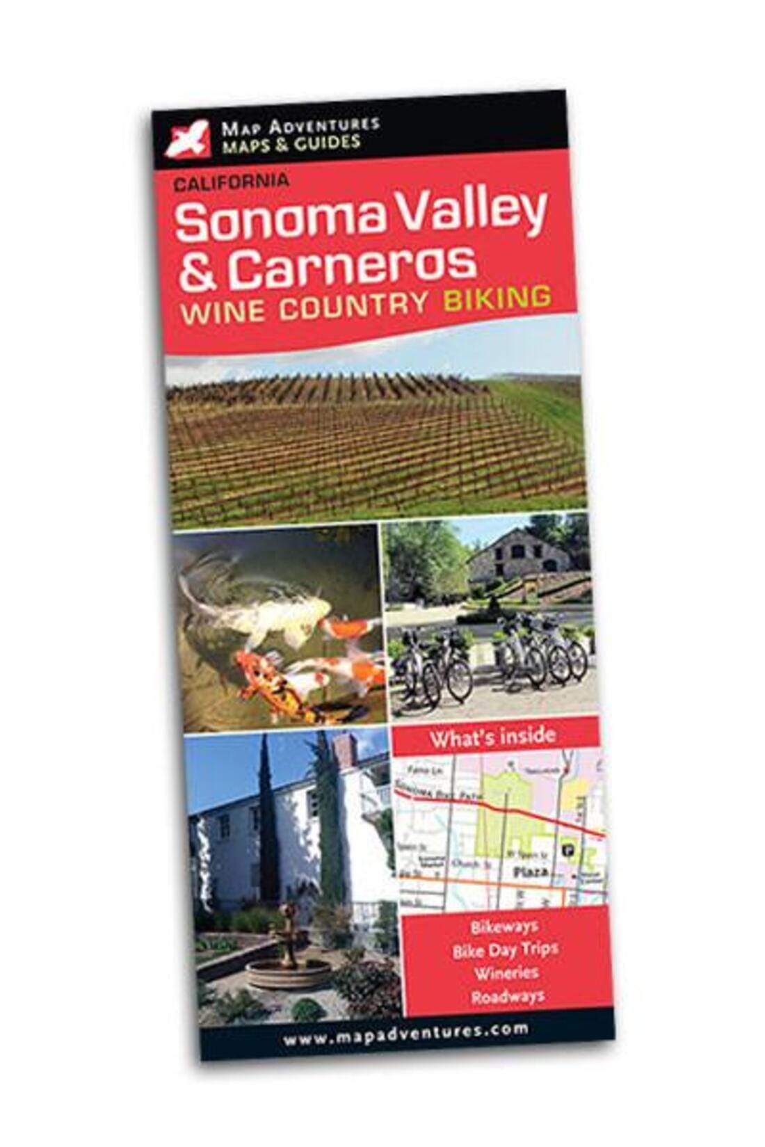 Sonoma Valley & Carneros Wine Country Biking | Map Adventures carte de randonnée Map Adventures