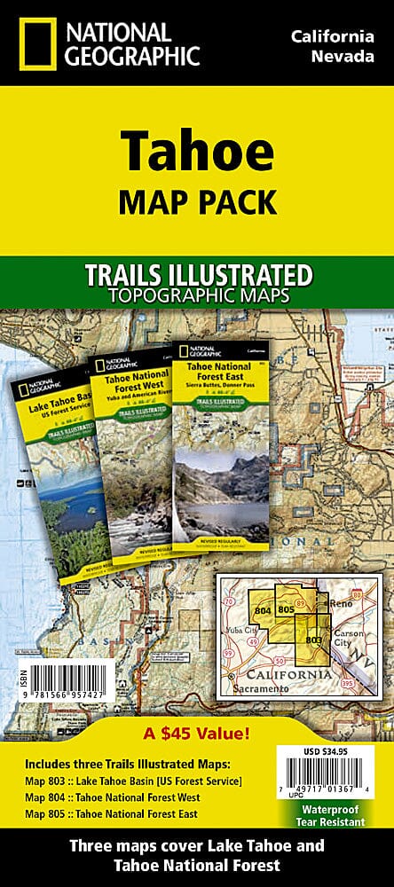 Tahoe Map Pack | National Geographic carte de randonnée National Geographic