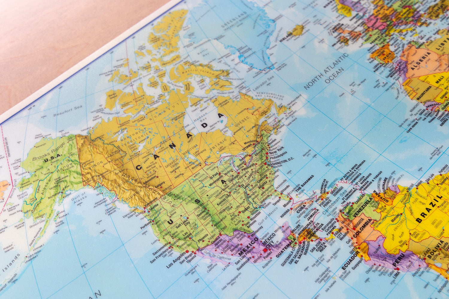 Tapis de souris / sous-mains (en anglais) - Planisphère (63 x 42 cm) | Maps International carte murale roulée (en tube) Maps International