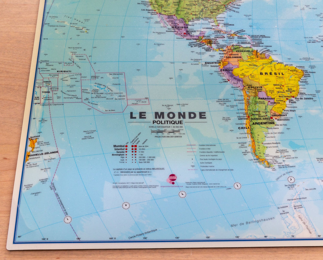 Tapis de souris / sous-mains - planisphère - 63 x 42 cm | Maps International carte murale petit tube Maps International 