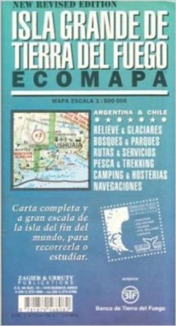 Terre de Feu Ecomapa | Zagier y Urruty carte routière Zagier y Urruty