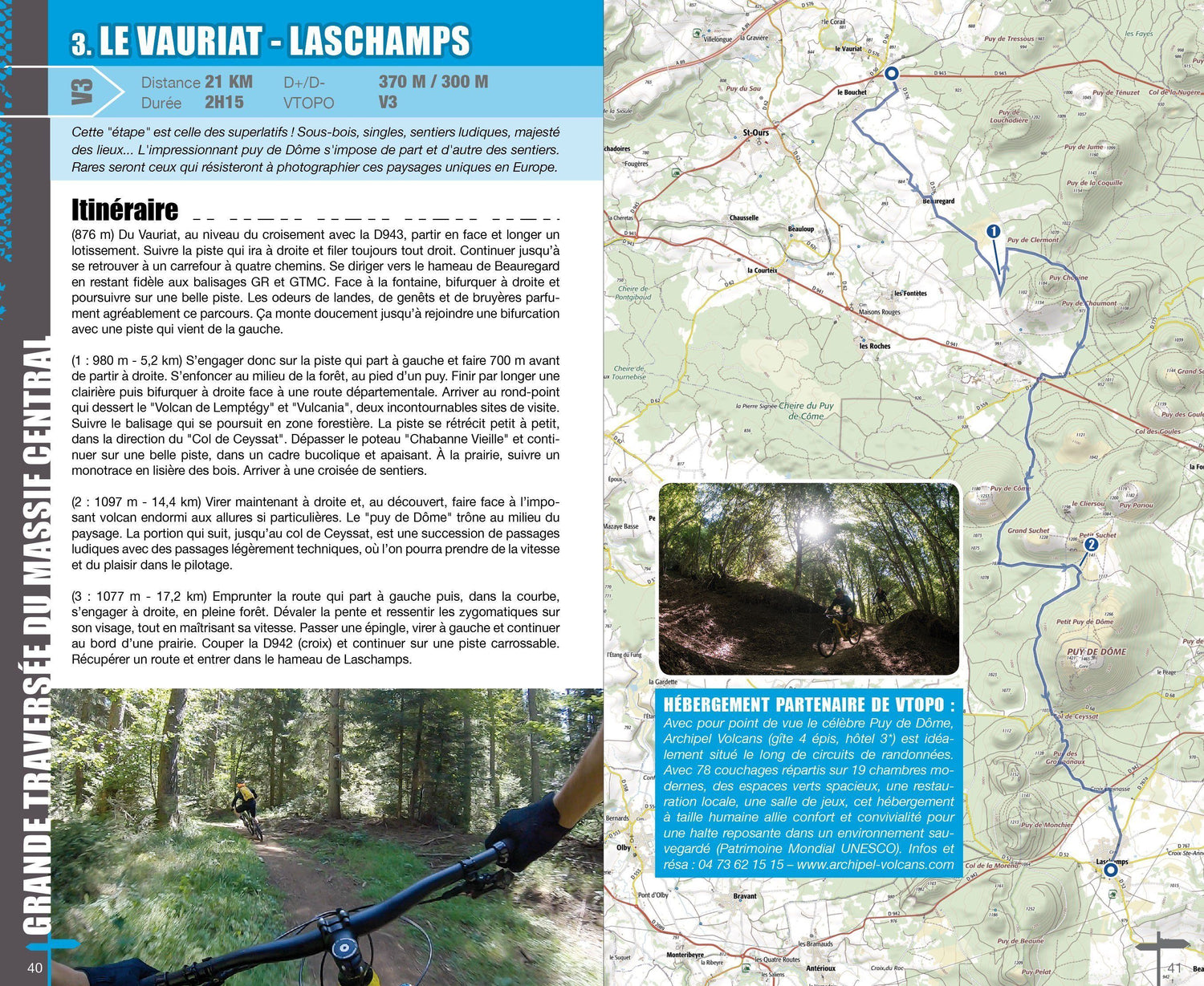 Topoguide cyclo - Grande traversée du Massif Central T2 : Des Volcans à la Méditerranée - Itinérance | VTOPO guide cycliste VTOPO