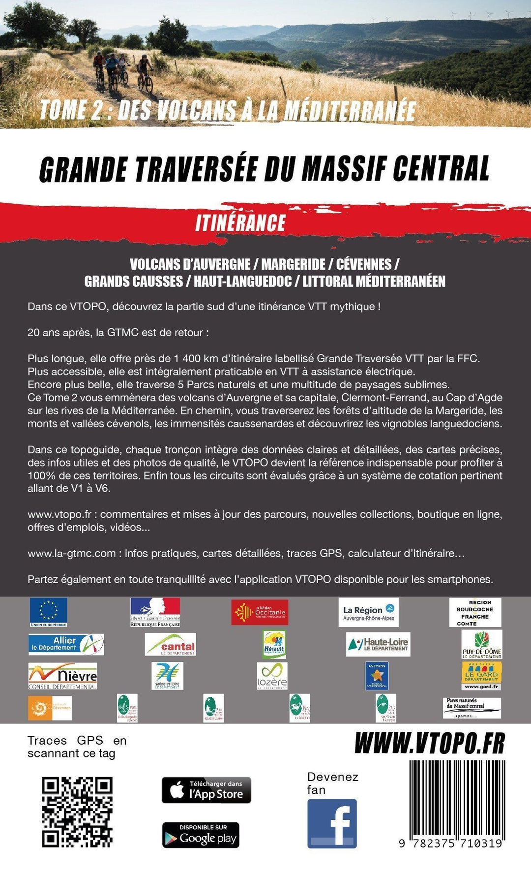 Topoguide cyclo - Grande traversée du Massif Central T2 : Des Volcans à la Méditerranée - Itinérance | VTOPO guide vélo VTOPO 