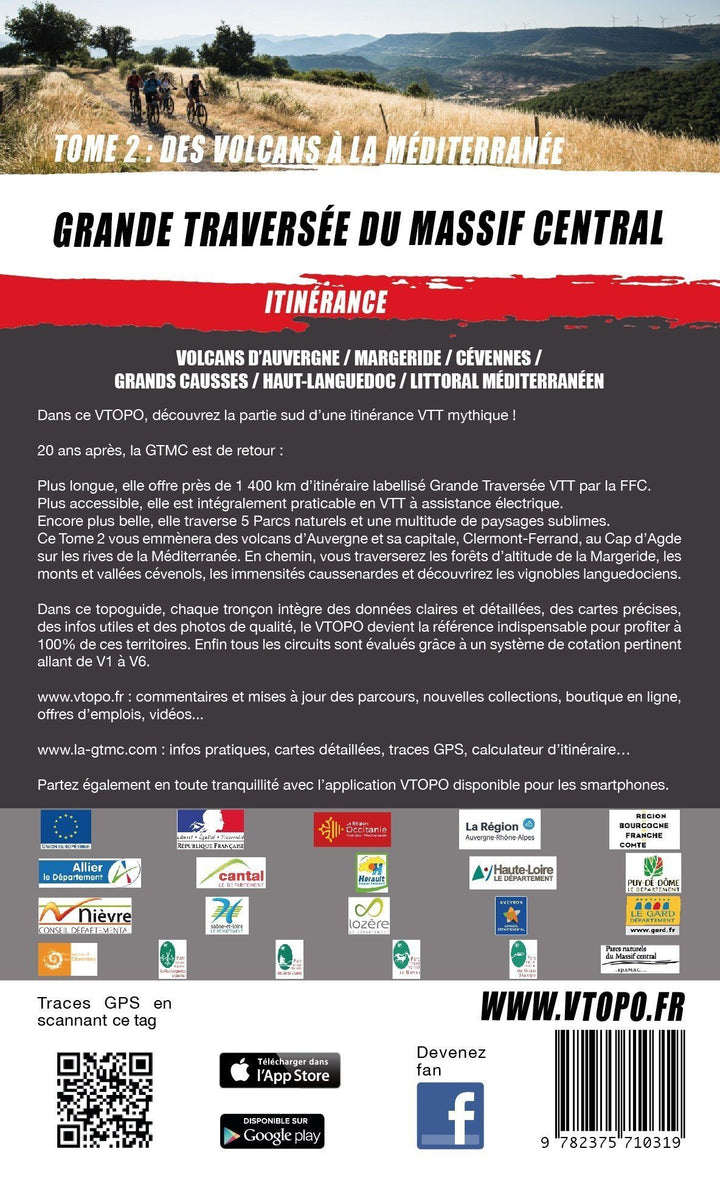 Topoguide cyclo - Grande traversée du Massif Central T2 : Des Volcans à la Méditerranée - Itinérance | VTOPO guide vélo VTOPO 