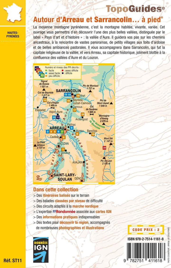 Topoguide de randonnée - Autour d'Arreau et Sarrancolin à pied | FFR guide de randonnée FFR - Fédération Française de Randonnée 
