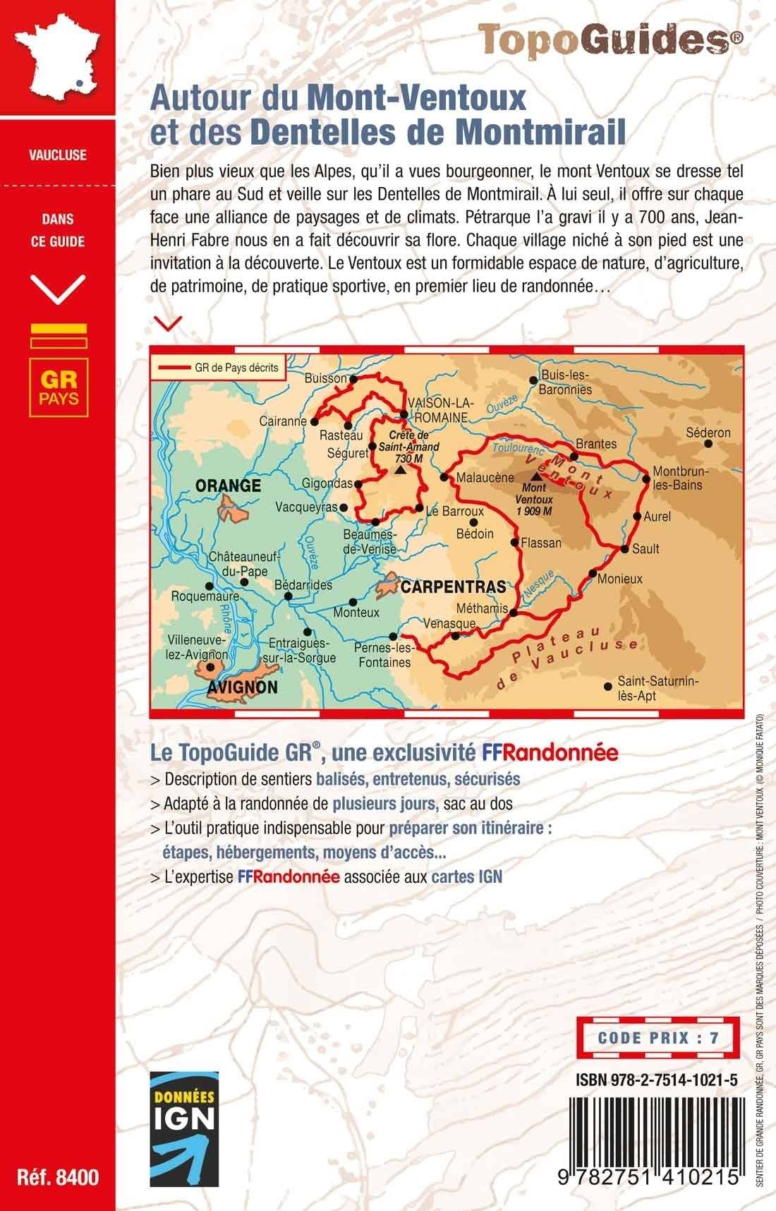 Topoguide de randonnée - Autour du mont et des Dentelles de Montmirail | FFR guide de randonnée FFR - Fédération Française de Randonnée 