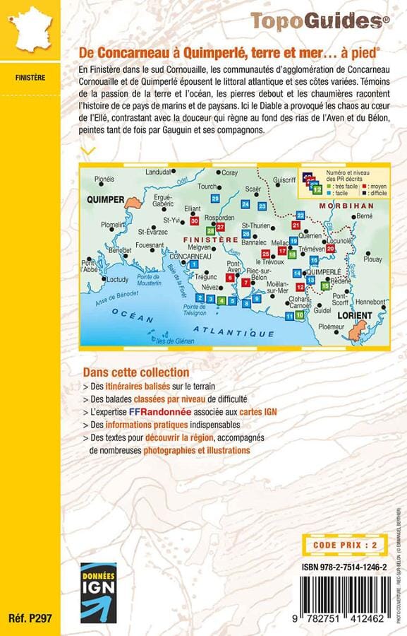 Topoguide de randonnée - Concarneau à Quimperlé, terre et mer à pied | FFR guide petit format FFR - Fédération Française de Randonnée 