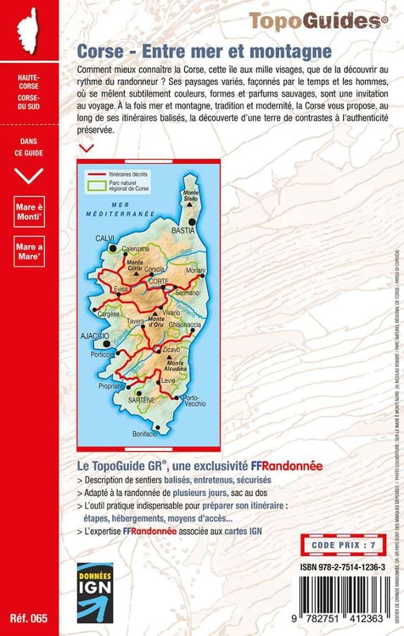 Topoguide de randonnée - Corse entre mer & montagne | FFR guide petit format FFR - Fédération Française de Randonnée 