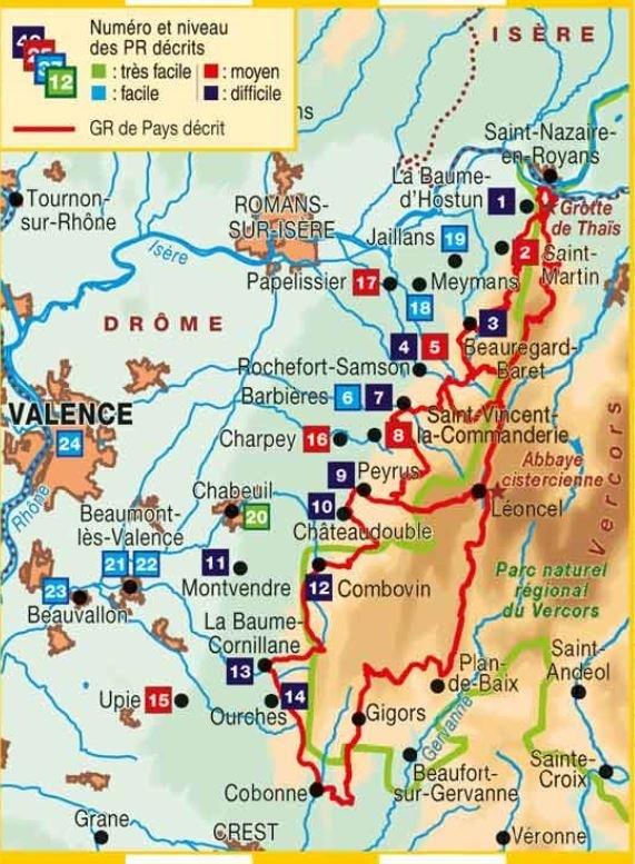 Topoguide de randonnée - De Valence au Vercors... à pied | FFR guide de randonnée FFR - Fédération Française de Randonnée 