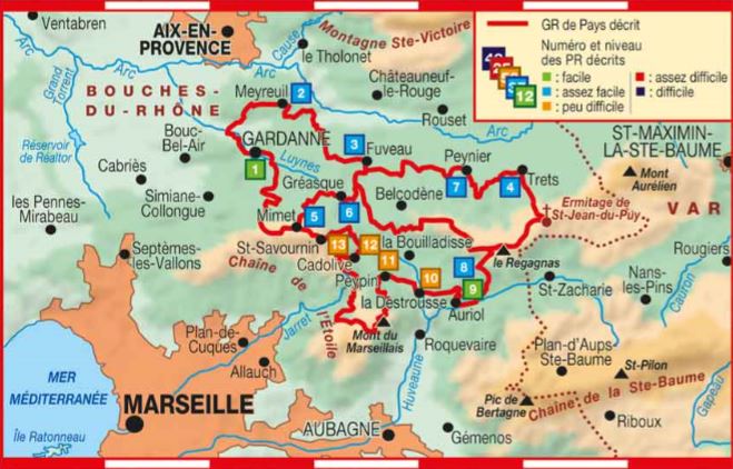 Topoguide de randonnée - Entre Ste Victoire et Ste baume, Sentier Provence, Mines d'Énergies | FFR guide de randonnée FFR - Fédération Française de Randonnée 