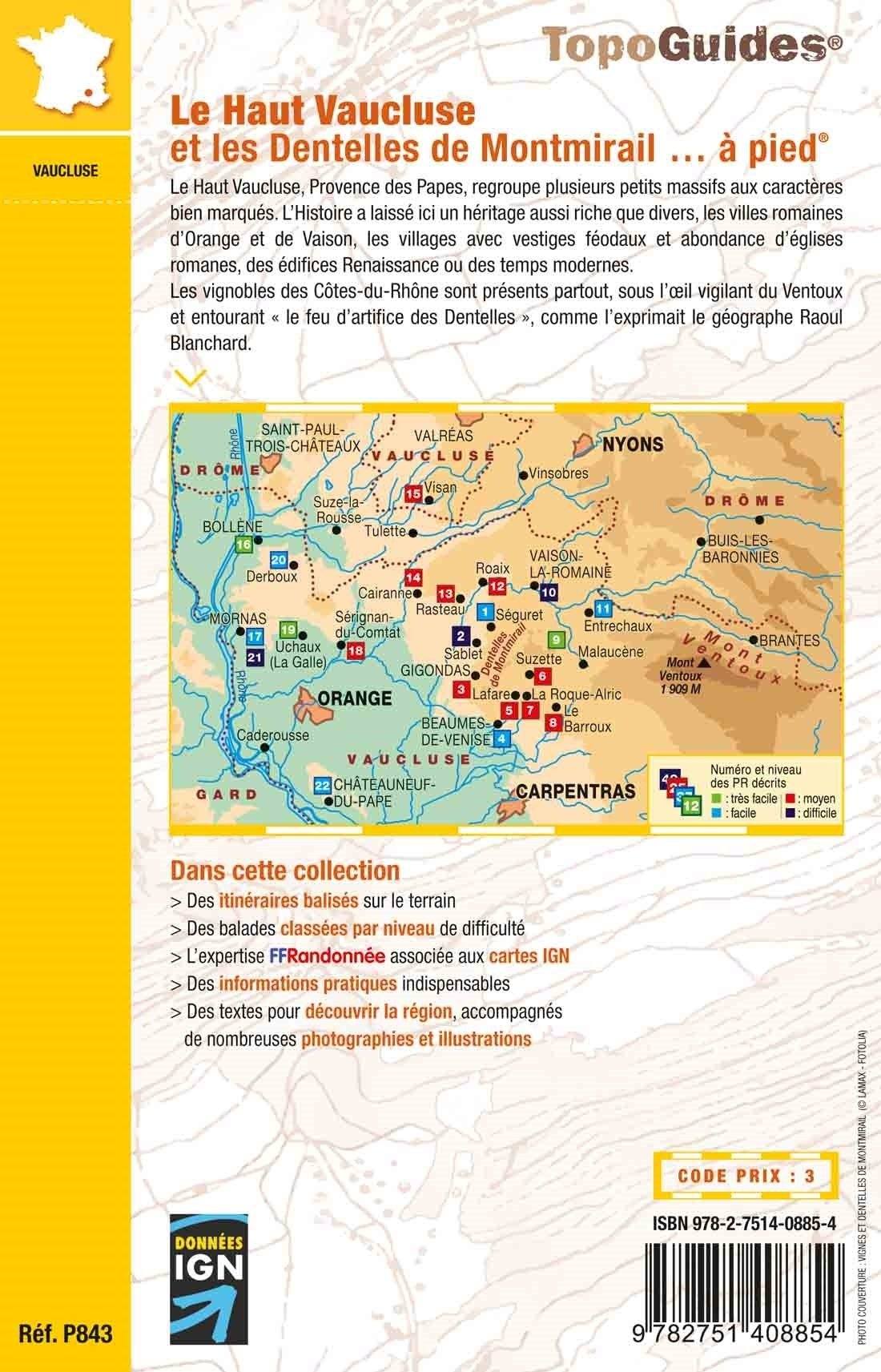 Topoguide de randonnée - Haut Vaucluse & Dentelles de Montmirail | FFR guide de randonnée FFR - Fédération Française de Randonnée 