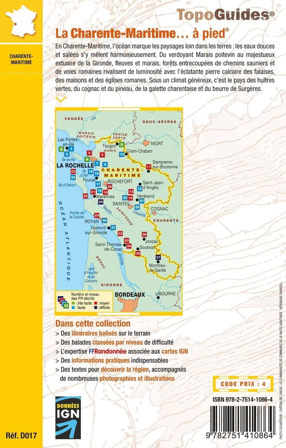 Topoguide de randonnée - La Charente Maritime à pied | FFR guide de randonnée FFR - Fédération Française de Randonnée 