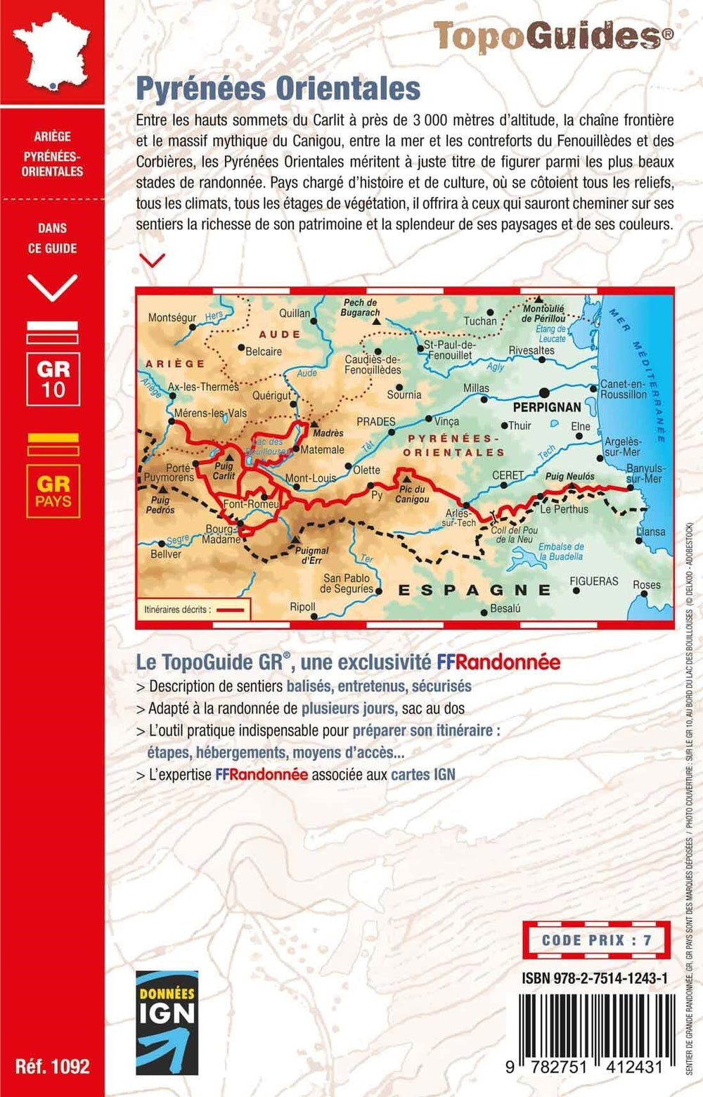 Topoguide de randonnée - La traversée des Pyrénées : Pyrénées Orientales GR10/GR36 | FFR guide petit format FFR - Fédération Française de Randonnée 