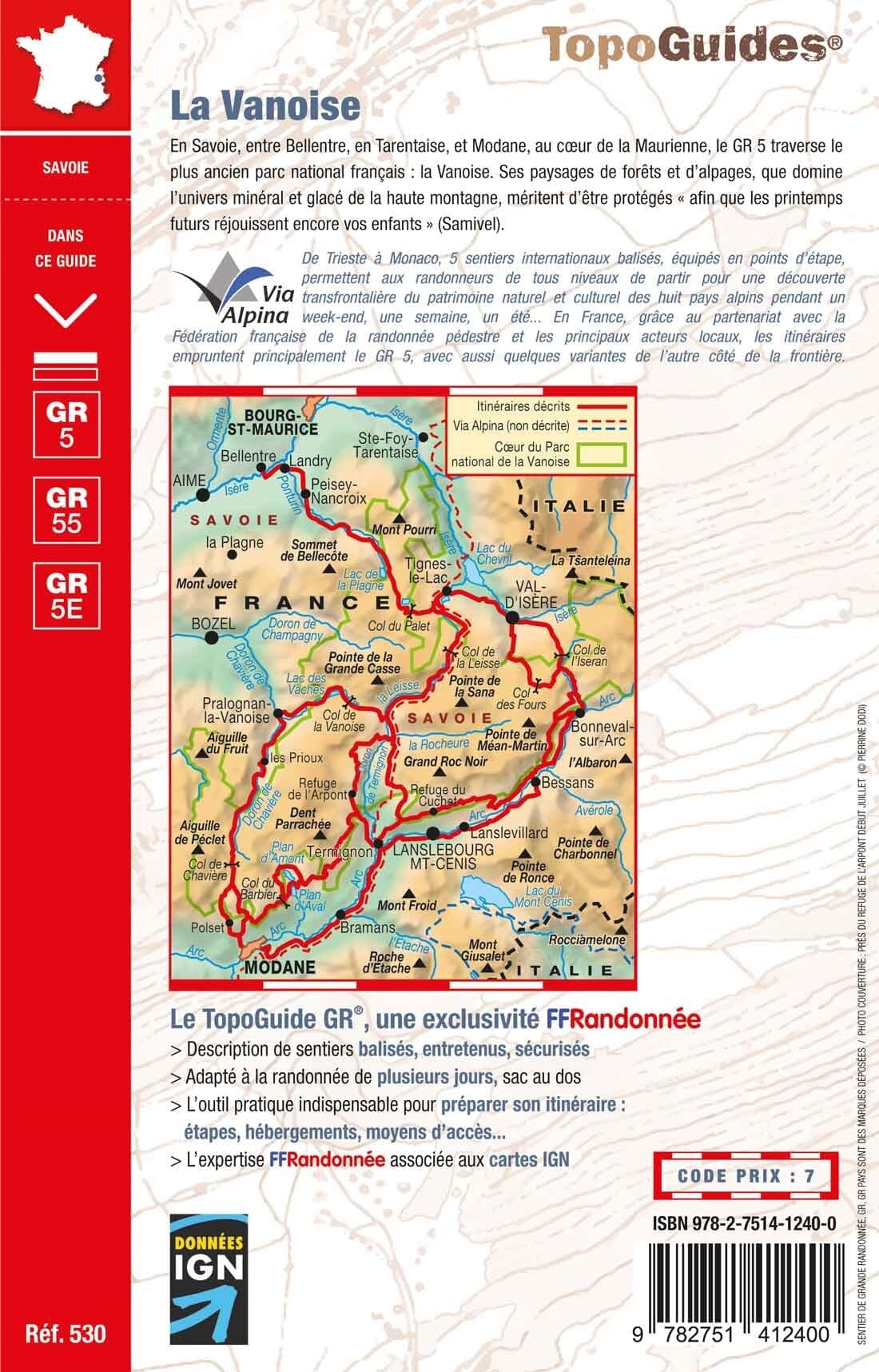 Topoguide de randonnée - La Vanoise, GR5 / GR55 | FFR guide de randonnée FFR - Fédération Française de Randonnée