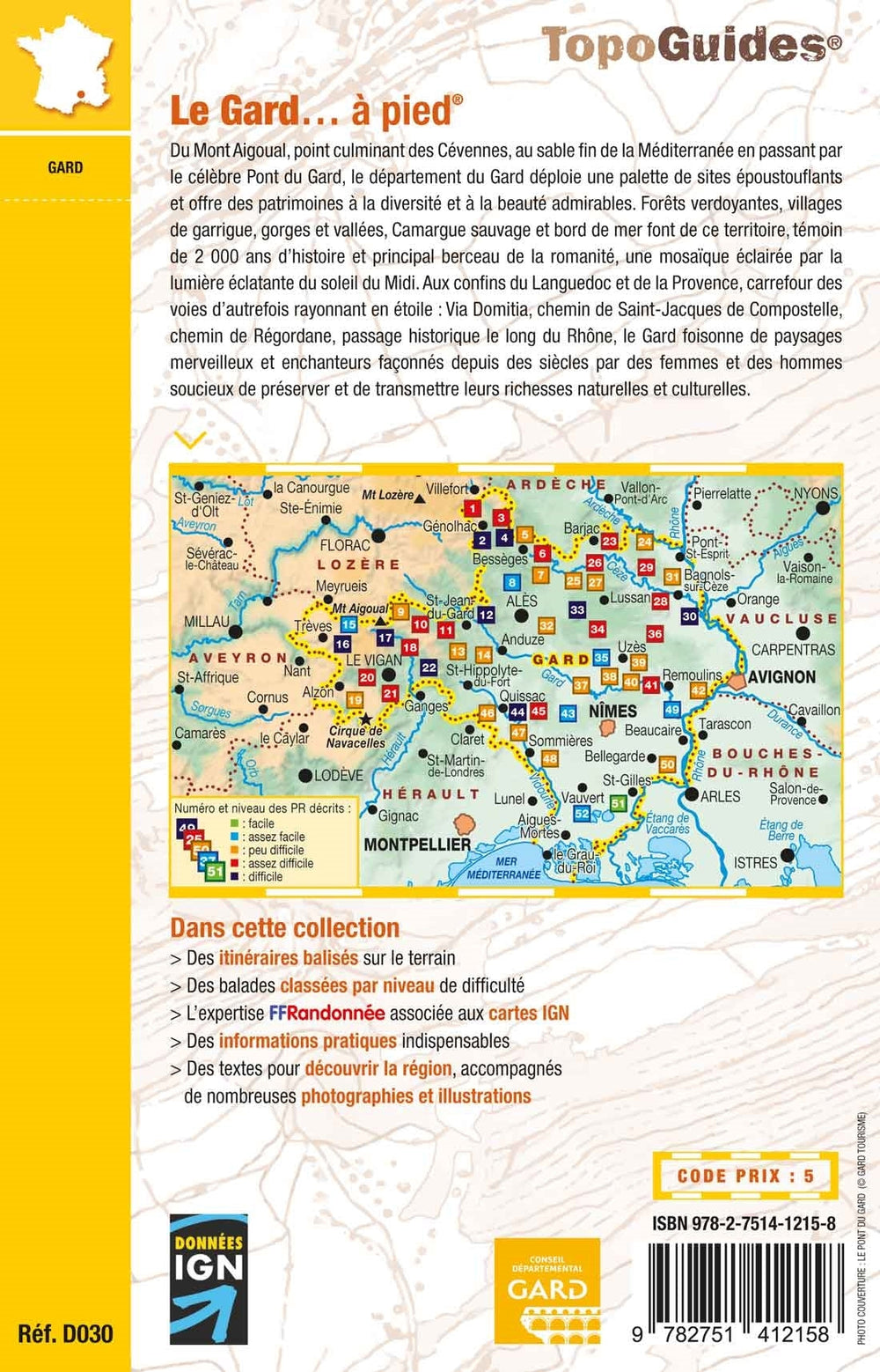 Topoguide de randonnée - Le Gard à pied | FFR guide de conversation FFR - Fédération Française de Randonnée 