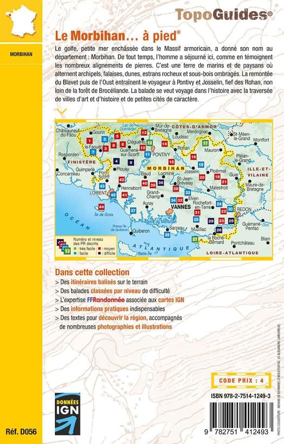 Topoguide de randonnée - Le Morbihan à pied | FFR guide petit format FFR - Fédération Française de Randonnée 