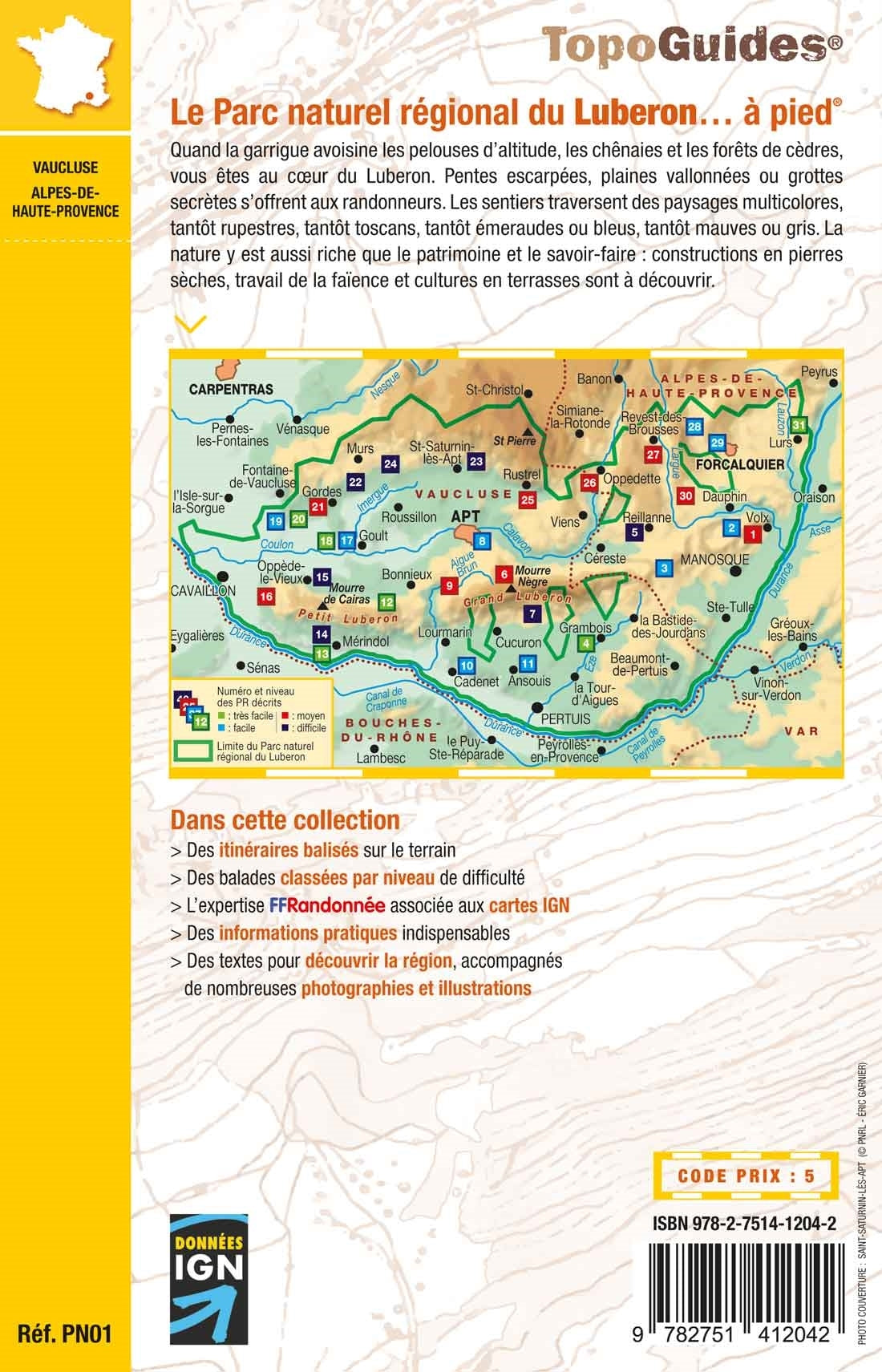 Topoguide de randonnée - Le Parc naturel régional du Luberon à pied | FFR guide de randonnée FFR - Fédération Française de Randonnée 