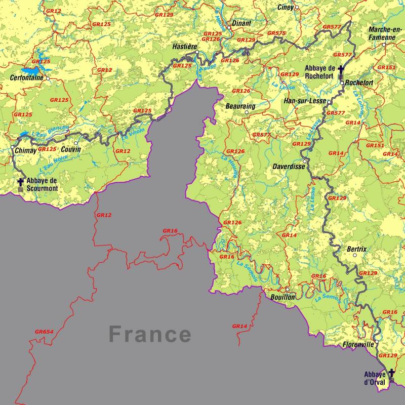 Topoguide de randonnée - Le Sentier GR des Abbayes Trappistes de Wallonie (SAT) (Belgique) | Les Sentiers de Grande Randonnée guide de randonnée Les Sentier de Grande Randonnée 