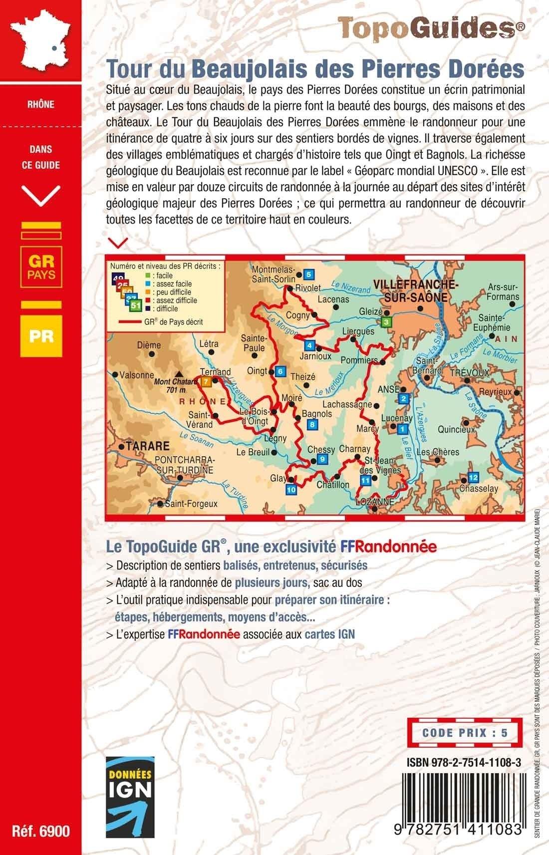 Topoguide de randonnée - Le tour du Beaujolais des Pierres Dorées | FFR guide de randonnée FFR - Fédération Française de Randonnée 