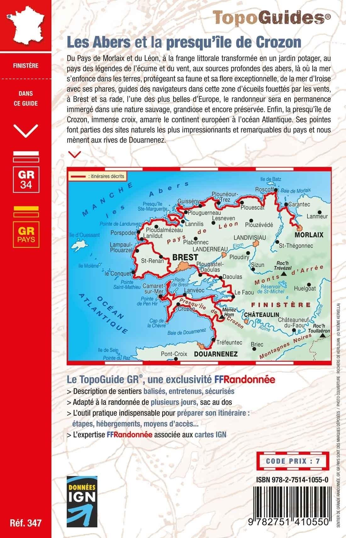Topoguide de randonnée - Les Abers et la presqu'île du Crozon - Le chemin des phares - GR34 | FFR guide de randonnée FFR - Fédération Française de Randonnée 