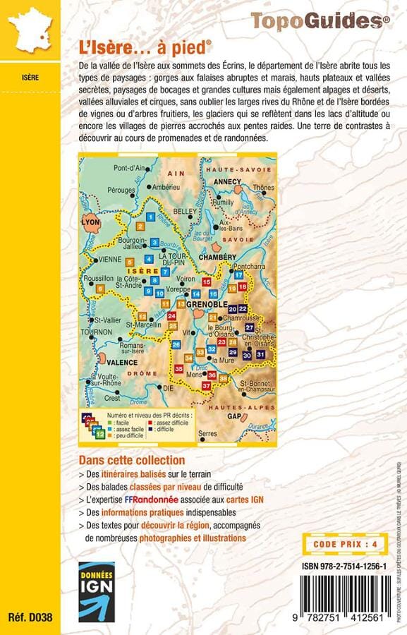 Topoguide de randonnée - L'Isère à pied | FFR guide petit format FFR - Fédération Française de Randonnée 