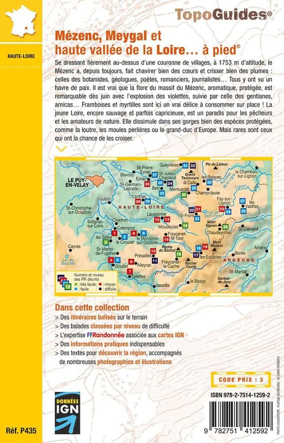 Topoguide de randonnée - Mézenc, Meygal et haute vallée de la Loire | FFR guide petit format FFR - Fédération Française de Randonnée 