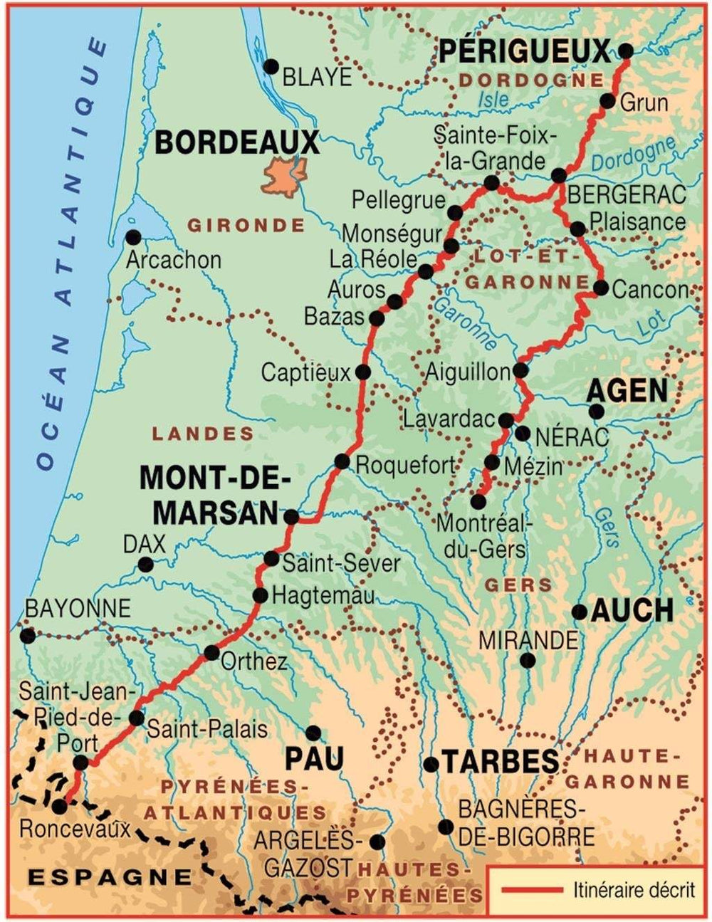 Guide de randonnée - Sentier St-Jacques Périgueux-Roncevaux GR654 | FFR - La Compagnie des Cartes