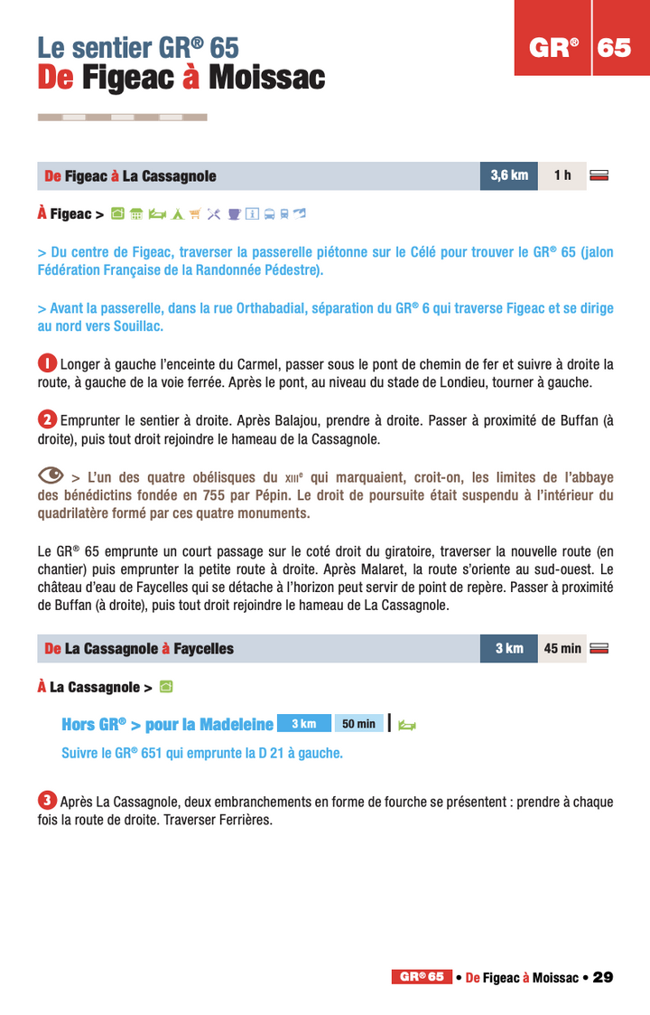 Topoguide de randonnée - Sentier St-Jacques, de Figeac à Moissac GR65/651/652 | FFR guide de randonnée FFR - Fédération Française de Randonnée 