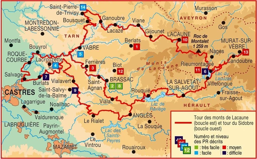 Topoguide de randonnée - Tours en Hautes Terres d'Oc | FFR guide de randonnée FFR - Fédération Française de Randonnée 