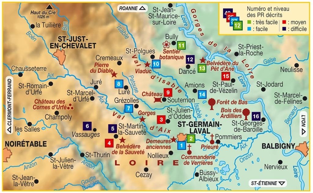 Topoguide de randonnée - Vals Aix & d'Isable à pied (Loire) | FFR guide de randonnée FFR - Fédération Française de Randonnée 