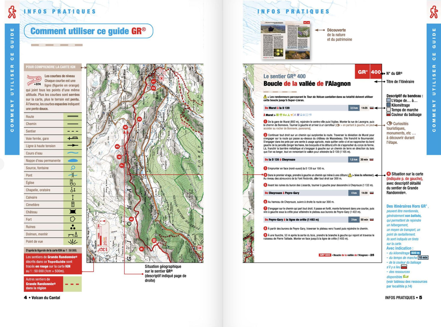 Topoguide de randonnée - Volcan du Cantal et Pays de Saint-Flour - GR4, GR400 | FFR guide de randonnée FFR - Fédération Française de Randonnée 