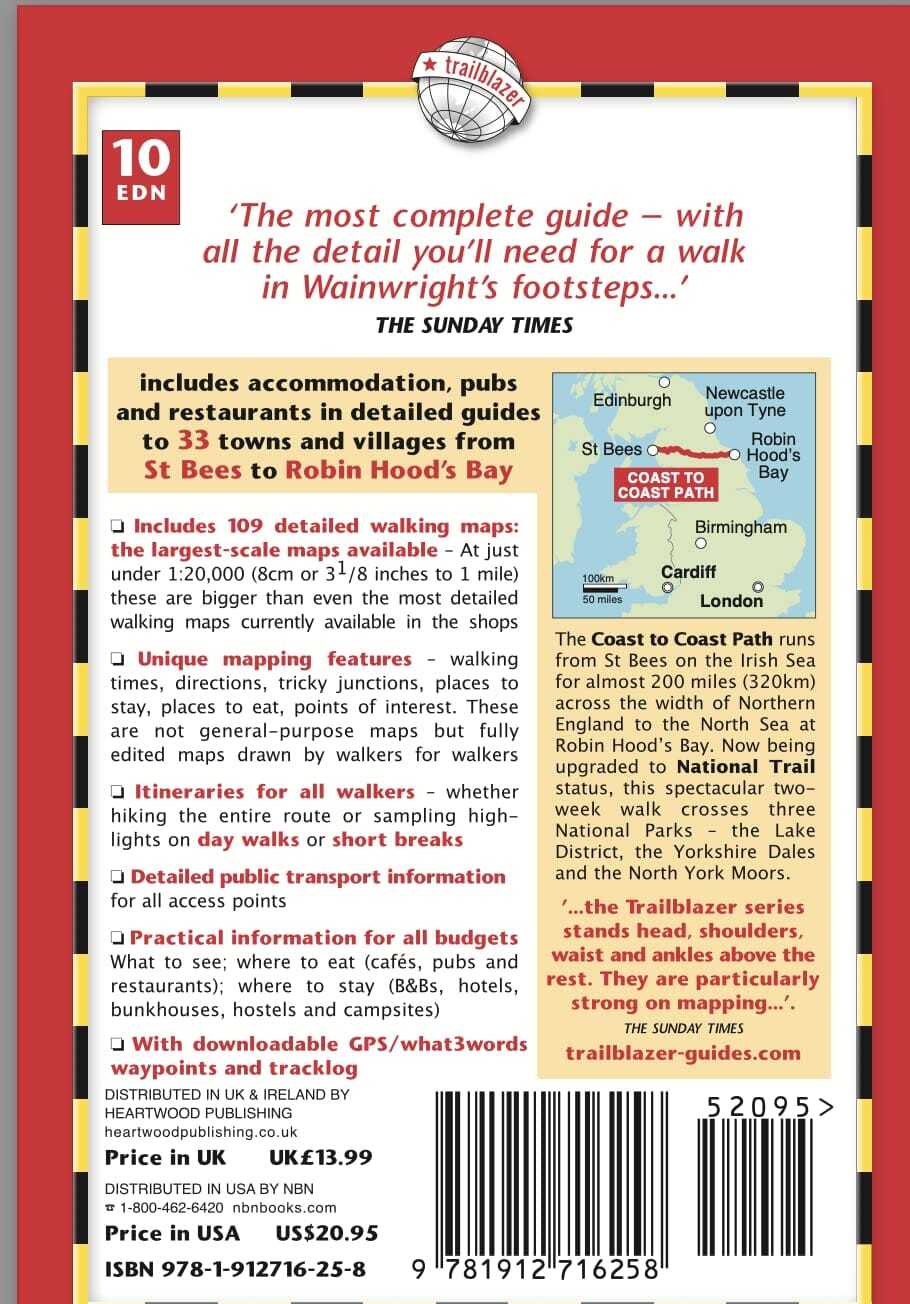 Topoguide de randonnées (en anglais) - Coast to Coast path | Trailblazer guide de randonnée Trailblazer 
