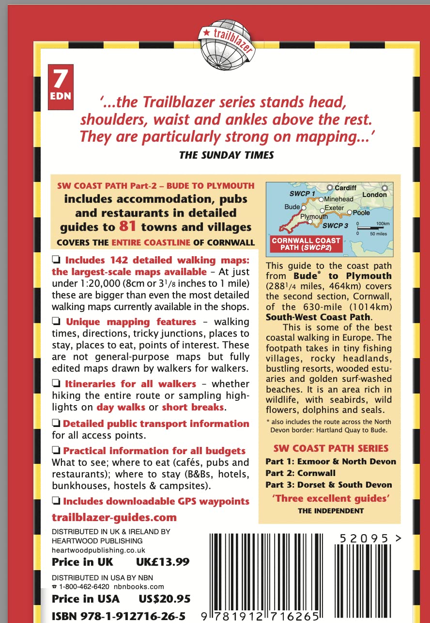 Topoguide de randonnées (en anglais) - Cornwall Coast Path | Trailblazer guide de randonnée Trailblazer