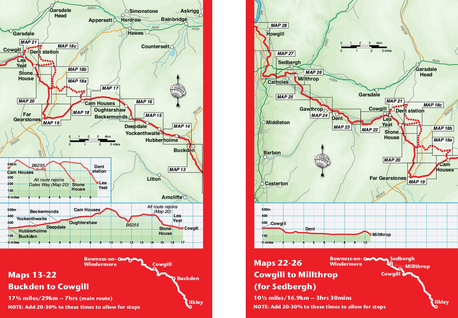 Topoguide de randonnées (en anglais) - Dales Way | Trailblazer guide de randonnée Trailblazer
