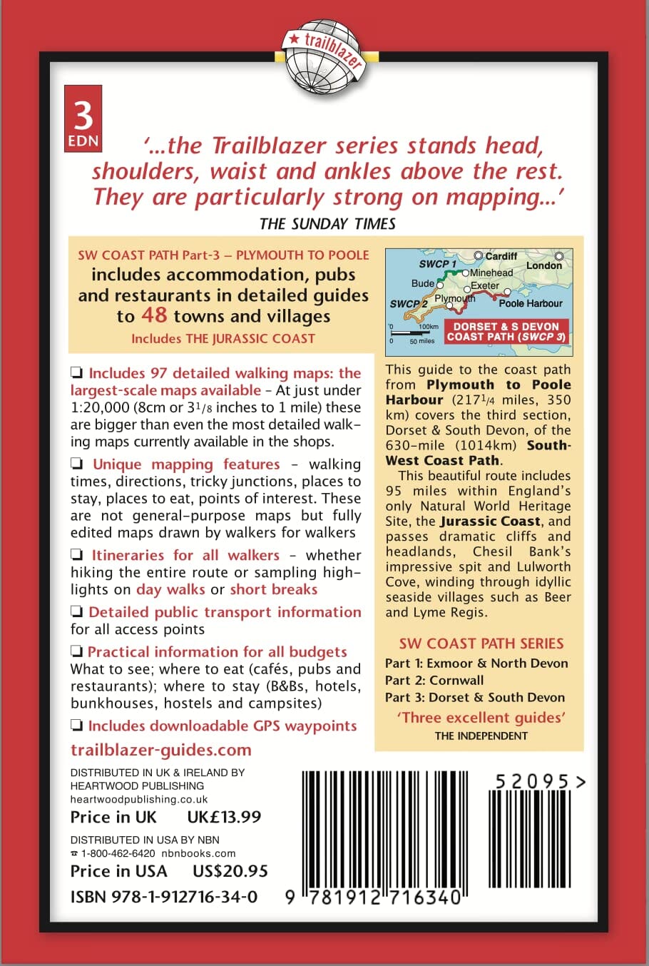 Topoguide de randonnées (en anglais) - Dorset & South Devon | Trailblazer guide de randonnée Trailblazer 