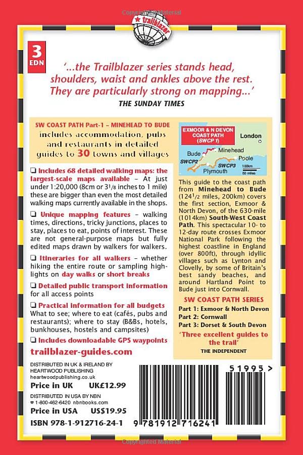 Topoguide de randonnées (en anglais) - Exmoor & North Devon Coast Path | Trailblazer guide de randonnée Trailblazer 