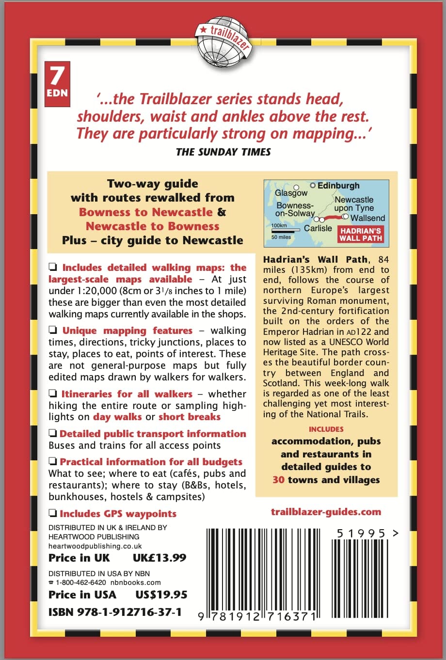 Topoguide de randonnées (en anglais) - Hadrian's Wall Path | Trailblazer guide de randonnée Trailblazer
