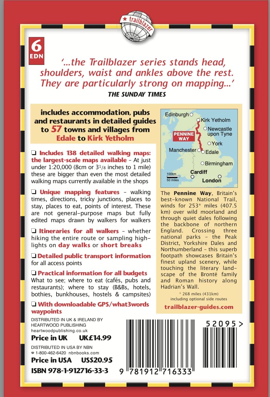 Topoguide de randonnées (en anglais) - Pennine Way | Trailblazer guide de randonnée Trailblazer 