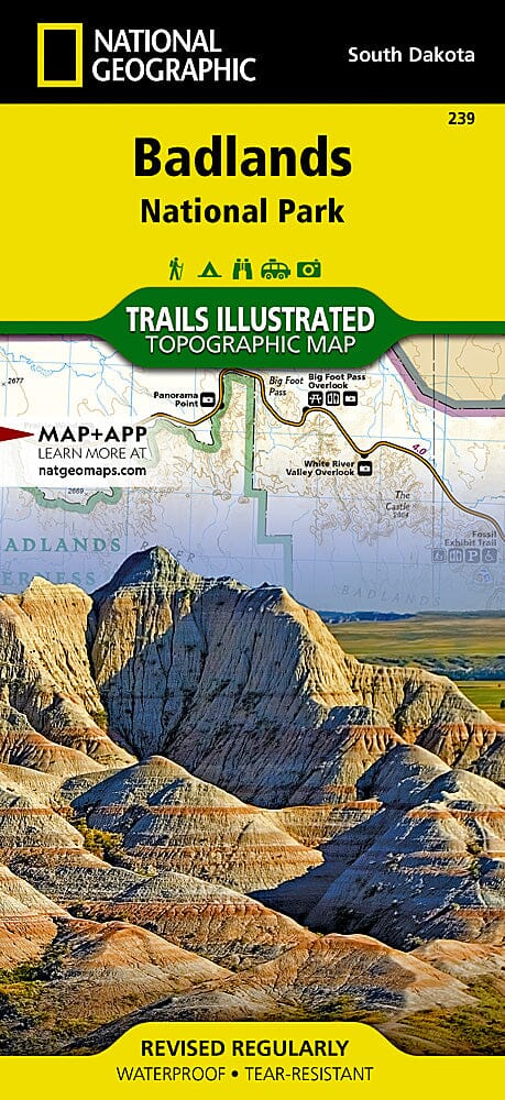 Trails Map of Badlands National Park (South Dakota), # 239 | National Geographic carte pliée National Geographic 