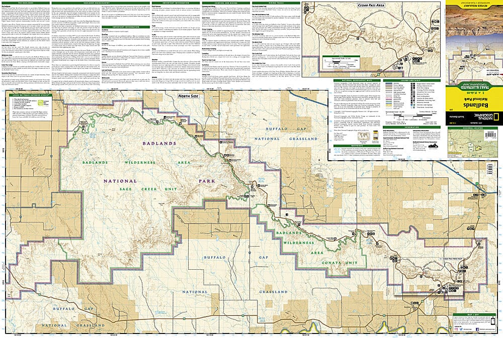 Trails Map of Badlands National Park (South Dakota), # 239 | National Geographic carte pliée National Geographic 