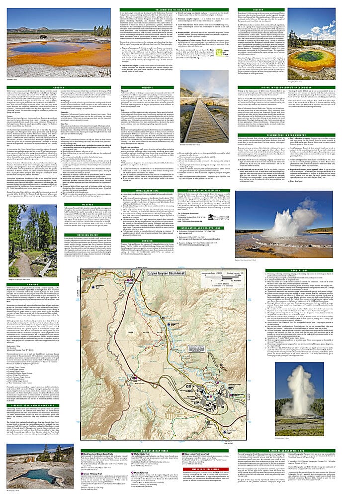 Trails Map of Old Faithful Day Hikes, Yellowstone National Park, # 319 | National Geographic carte pliée National Geographic 