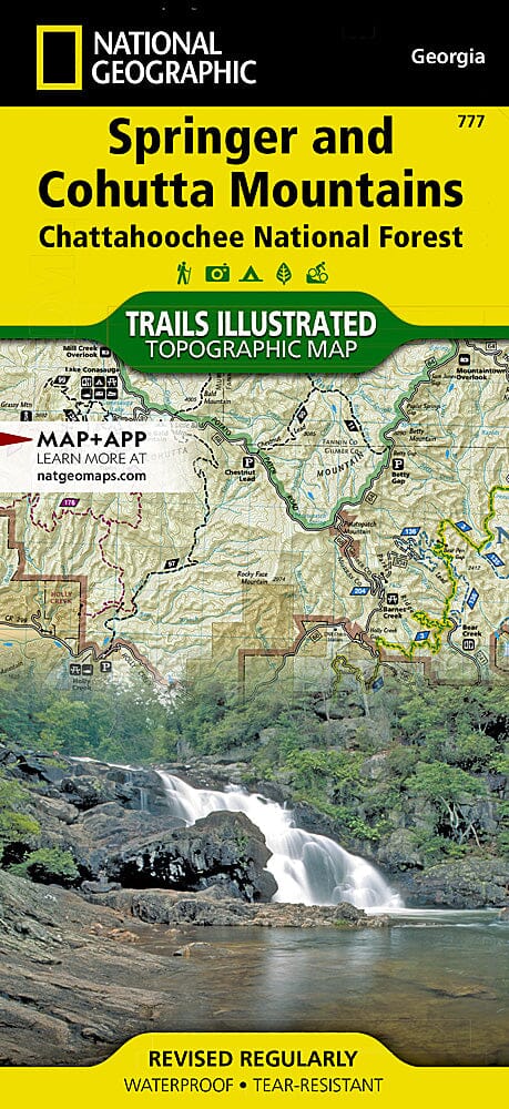 Trails Map of Springer and Cohutta Mountains (Georgia), # 777 | National Geographic carte pliée National Geographic 