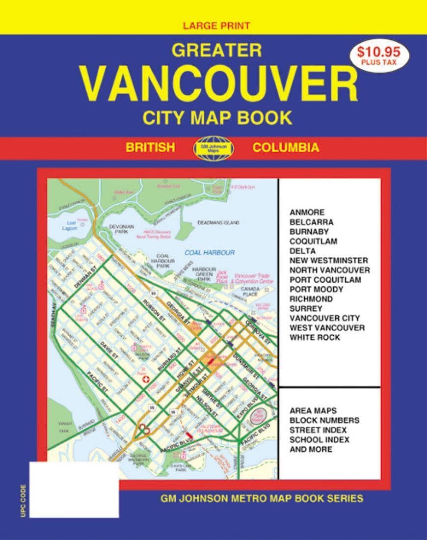 Vancouver - Greater - Canada - City Map Book - Large Print | GM Johnson atlas GM Johnson Default Title