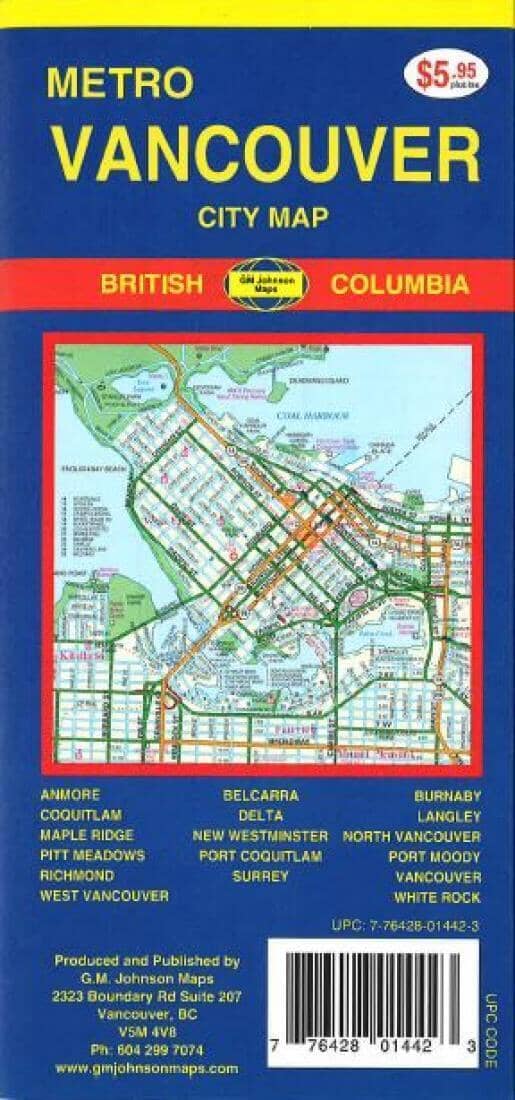Vancouver Metro - Carte de la ville | GM Johnson plan de ville GM Johnson Default Title
