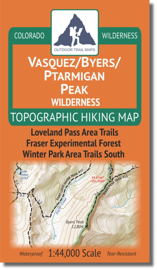Vasquez / Byers / Ptarmigan Peak Wilderness | Outdoor Trail Maps LLC carte de randonnée Outdoor Trail Maps LLC