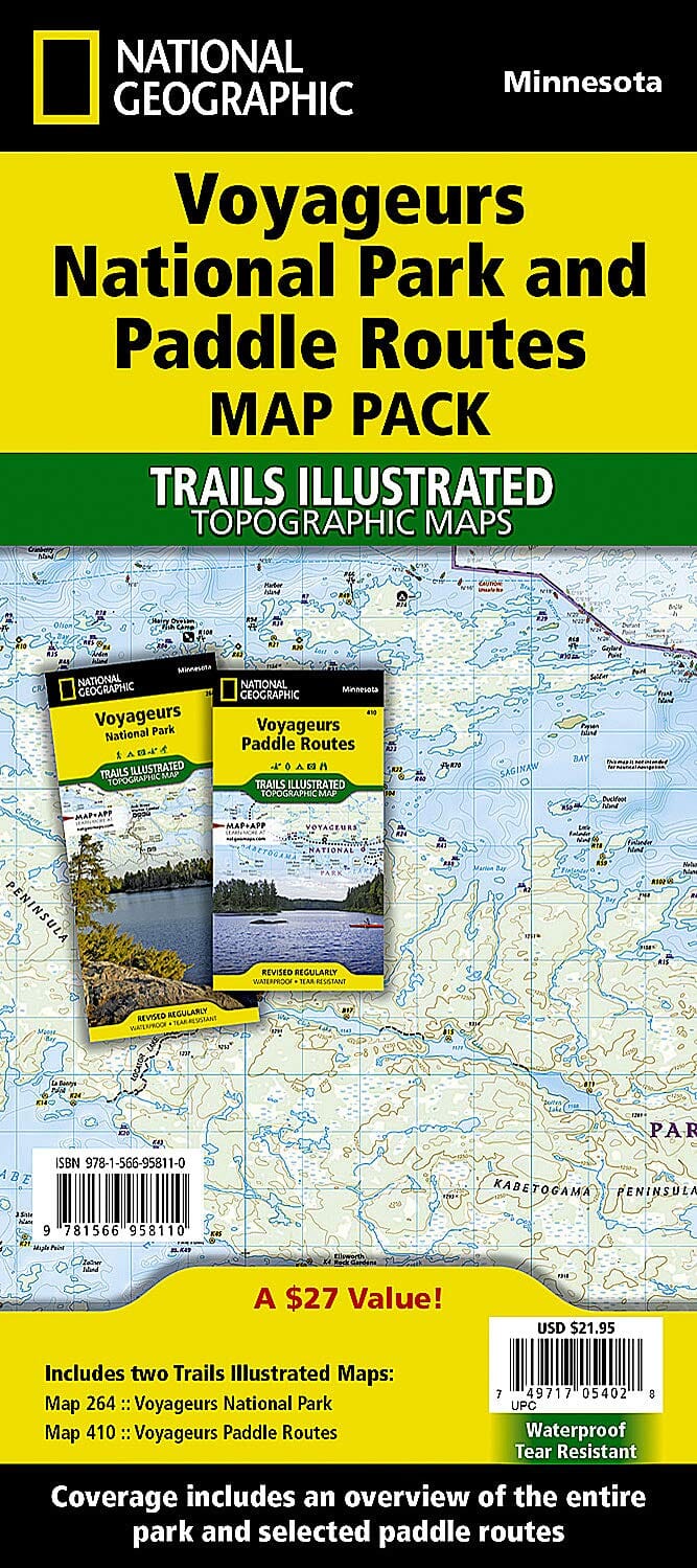 Voyageurs National Park and Paddle Routes (lot de cartes) | National Geographic carte de randonnée National Geographic