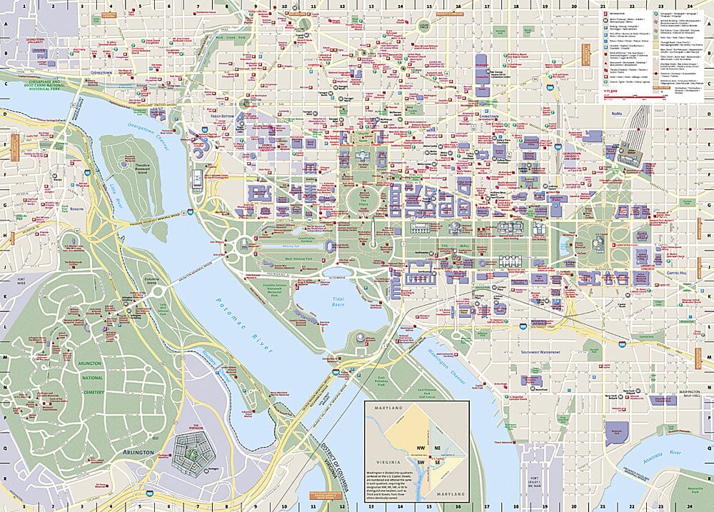 Washington D.C. DestinationMap | National Geographic plan de ville National Geographic