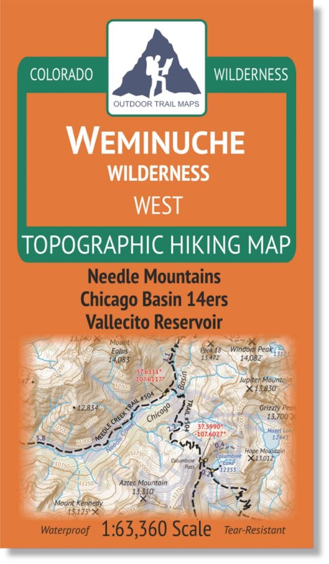 Weminuche Wilderness - WEST | Outdoor Trail Maps LLC carte de randonnée Outdoor Trail Maps LLC