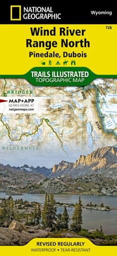 Wind River Range North Pinedale, Dubois | National Geographic carte pliée 