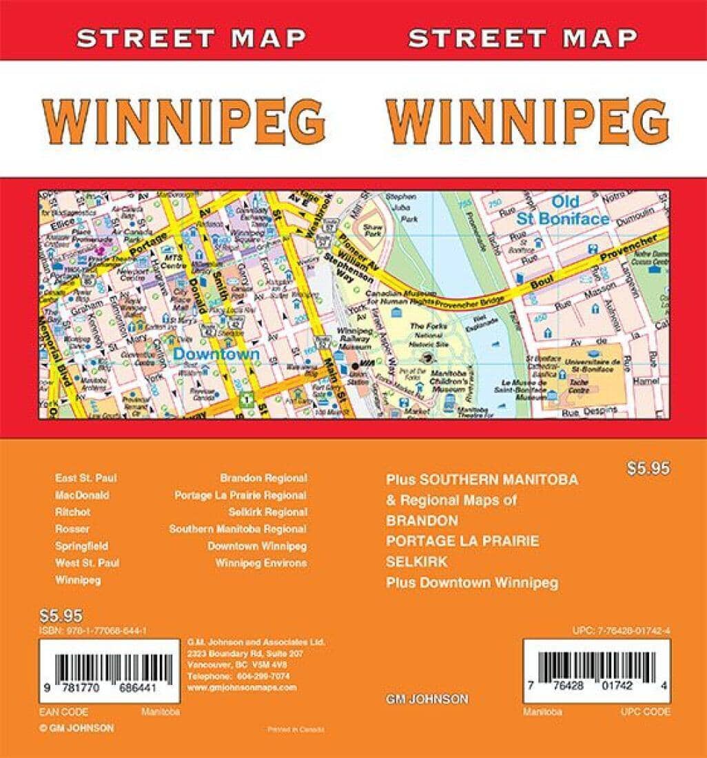 Winnipeg - Carte des rues du Manitoba | GM Johnson plan de ville GM Johnson Default Title